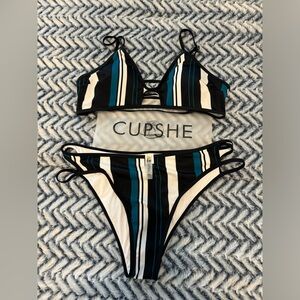 CUPSHE two piece suite size XXL. Never worn. Cute style with high waist.